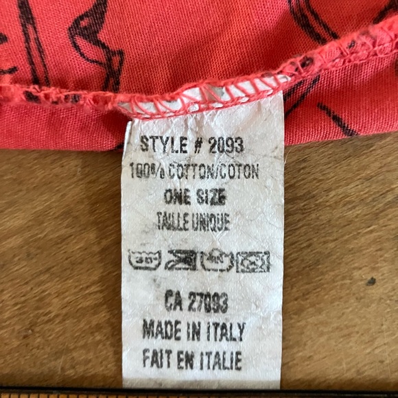 Frocella Coral Cotton Button-Up Dress with Black Print - One Size XL - Picture 4 of 10